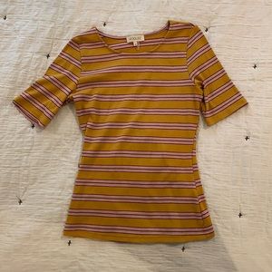 Roolee Mustard yellow striped top